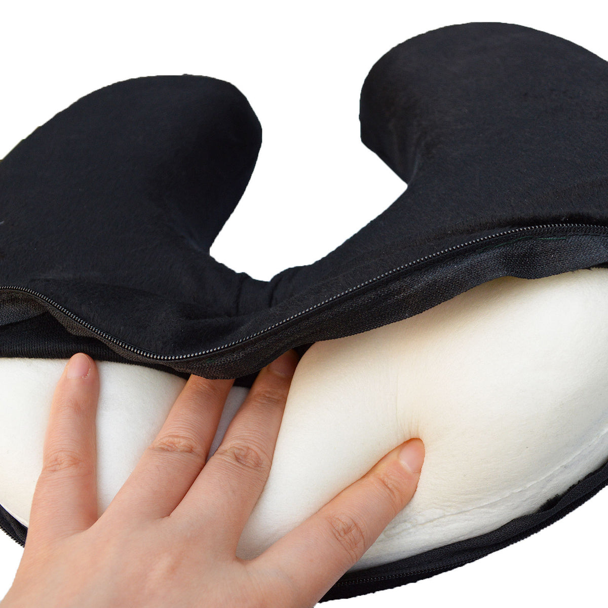 Bookishbunny Elevated Large Neck Support Memory Foam U Shape Travel Pillow  Airplane Cushion