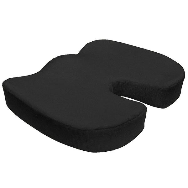 Bamboo Seat Cushion Pillow for Office Chair - Memory Foam Pad for Tailbone,  Sciatica, Lower Back Pain Relief, Ergonomic and Non-Slip, Machine Washable